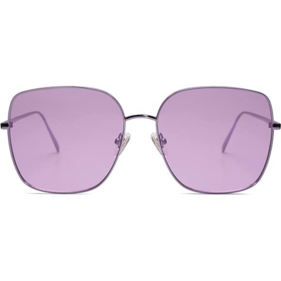 ??Oversized Square Metal Frame Sunglasses for Women Men Flat Mirrored Lens